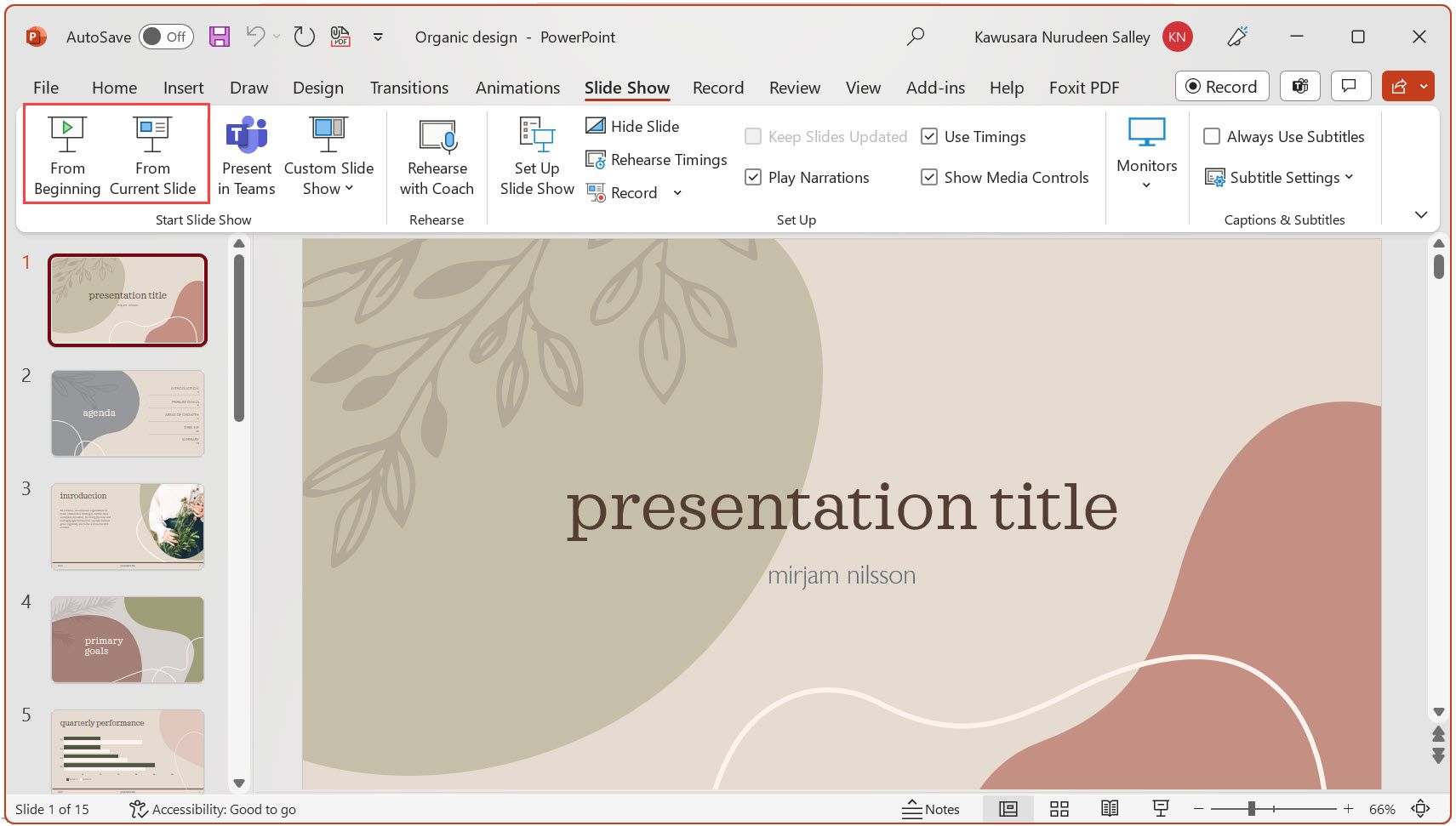 Launch slideshow from beginning or current slide in PowerPoint