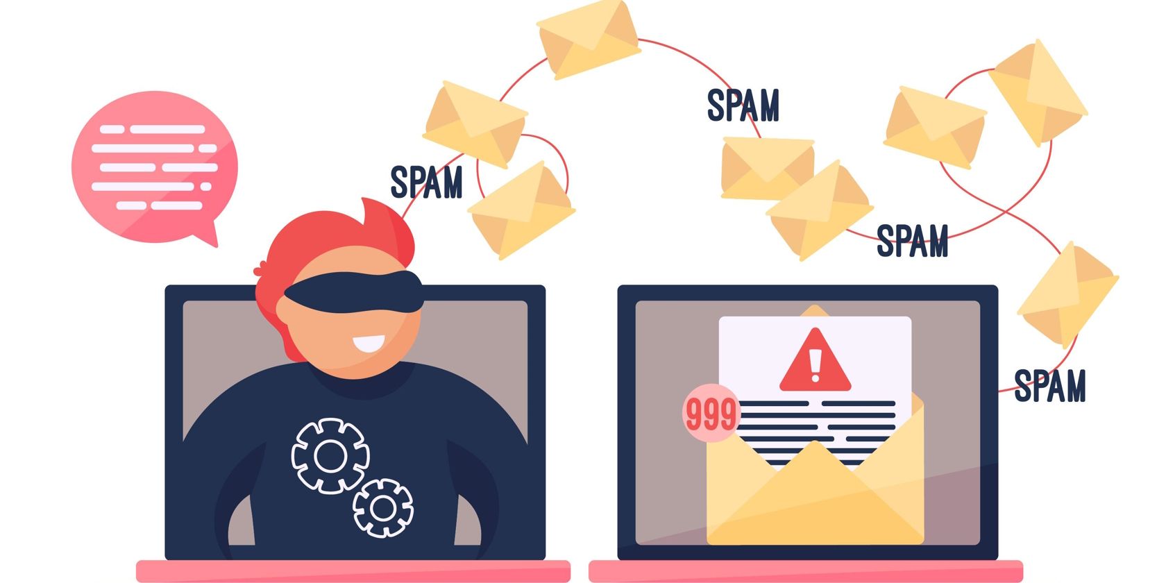 Um invasor quid pro enviando mensagens de spam em massa
