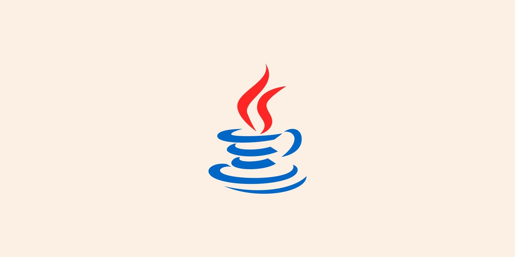 A Java logo against a beige background