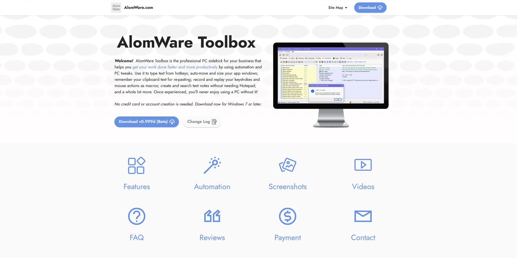 Домашняя страница AlomWare Toolbox