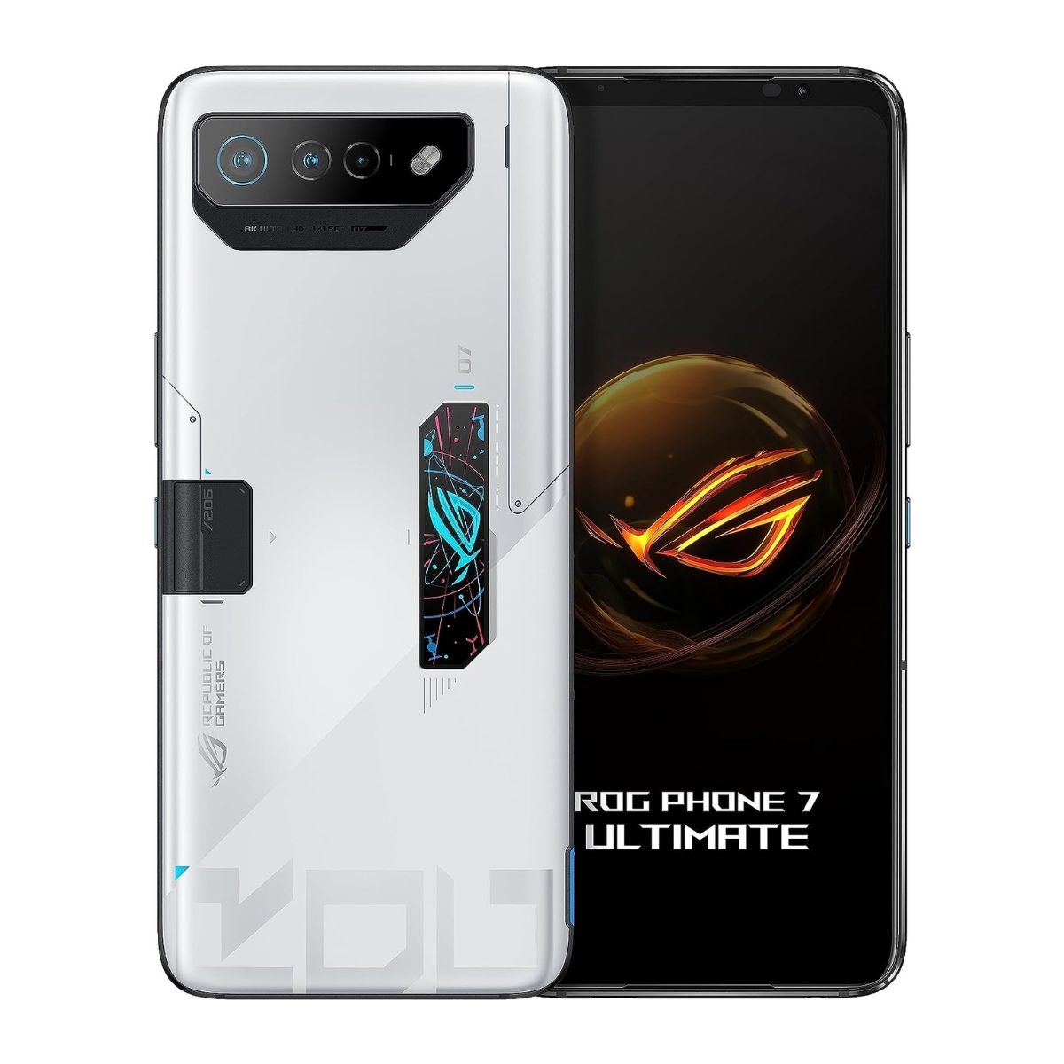 Image montrant l'écran et le dos du ROG Phone 7 Ultimate