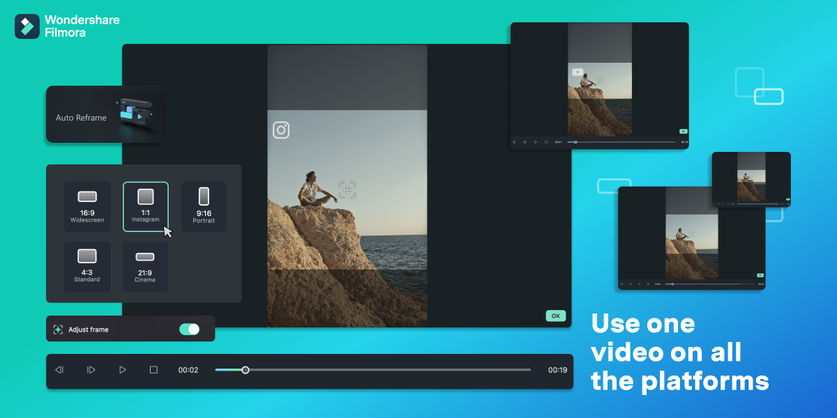 Wondershare Filmora Auto Reframe Showcase Image