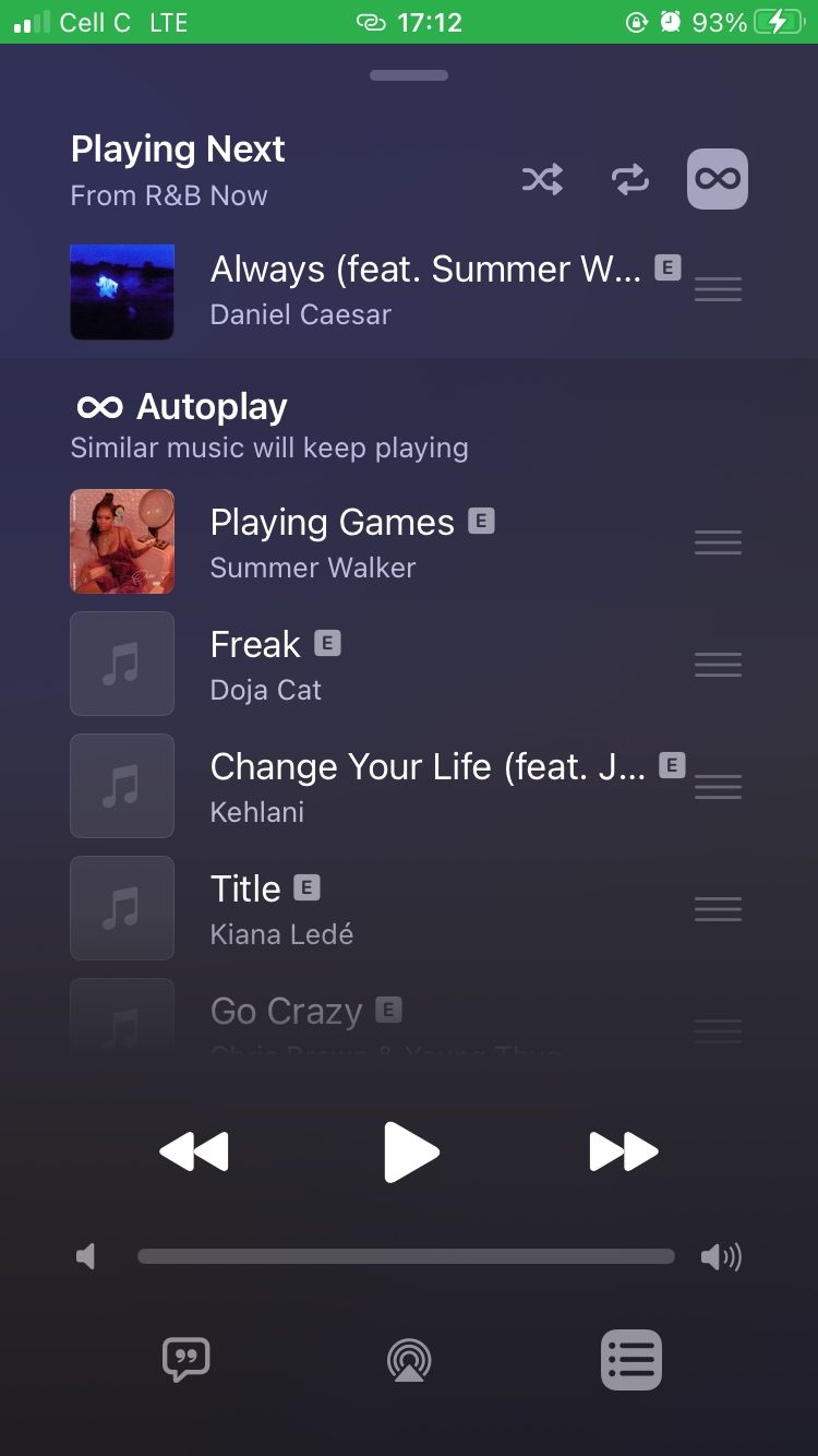 Liste de lecture automatique sur l'application Apple Music pour iPhone