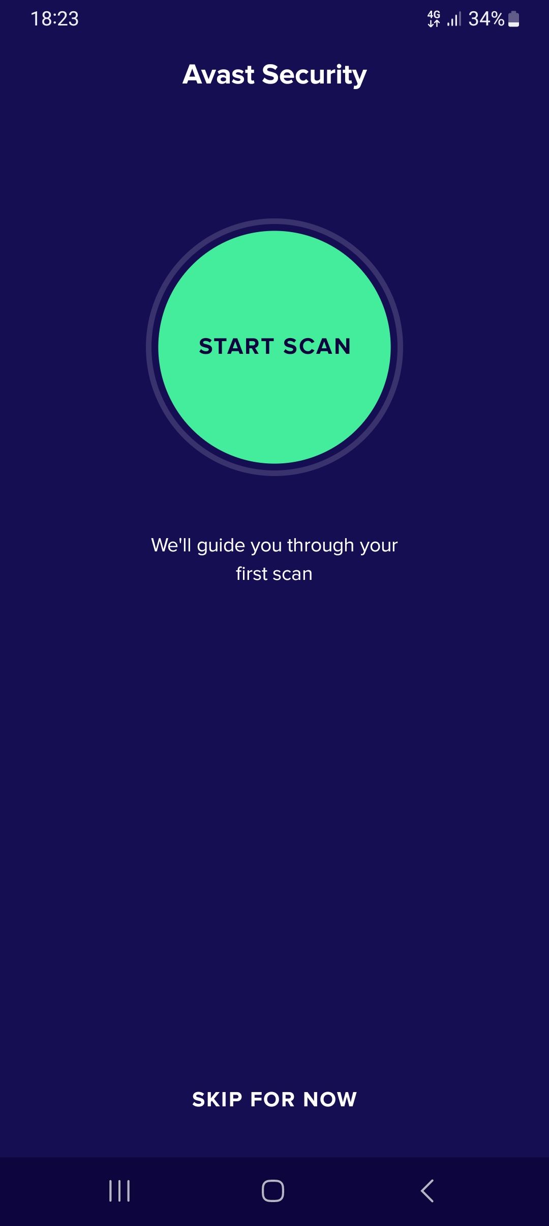 دکمه START SCAN Avast