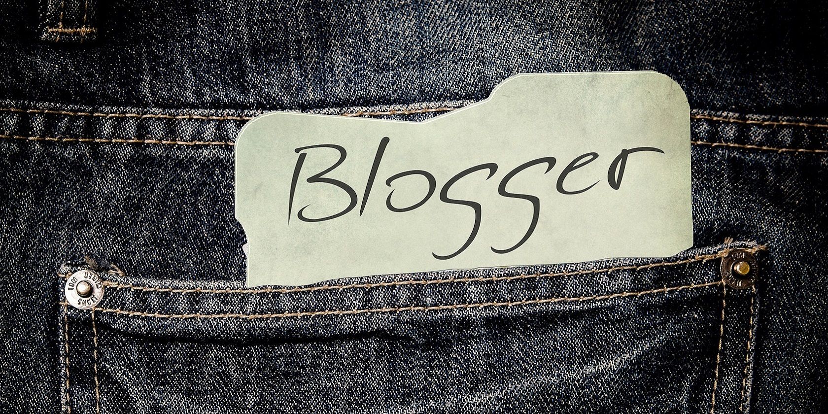 A Blogger note in a pocket 