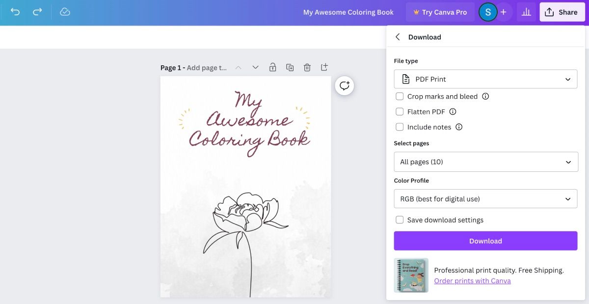 How to Create a Coloring Book on Canva