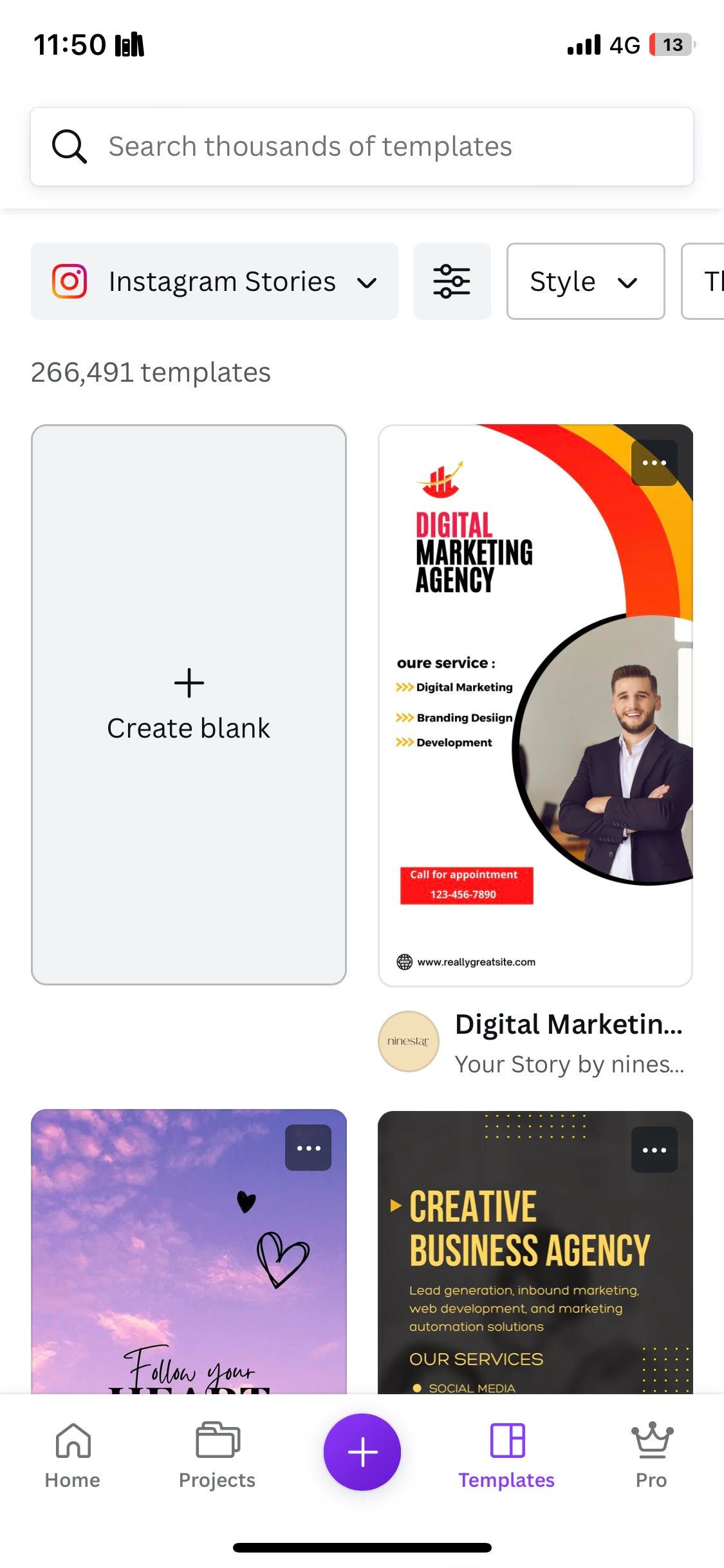 قالب های استوری اینستاگرام Canva