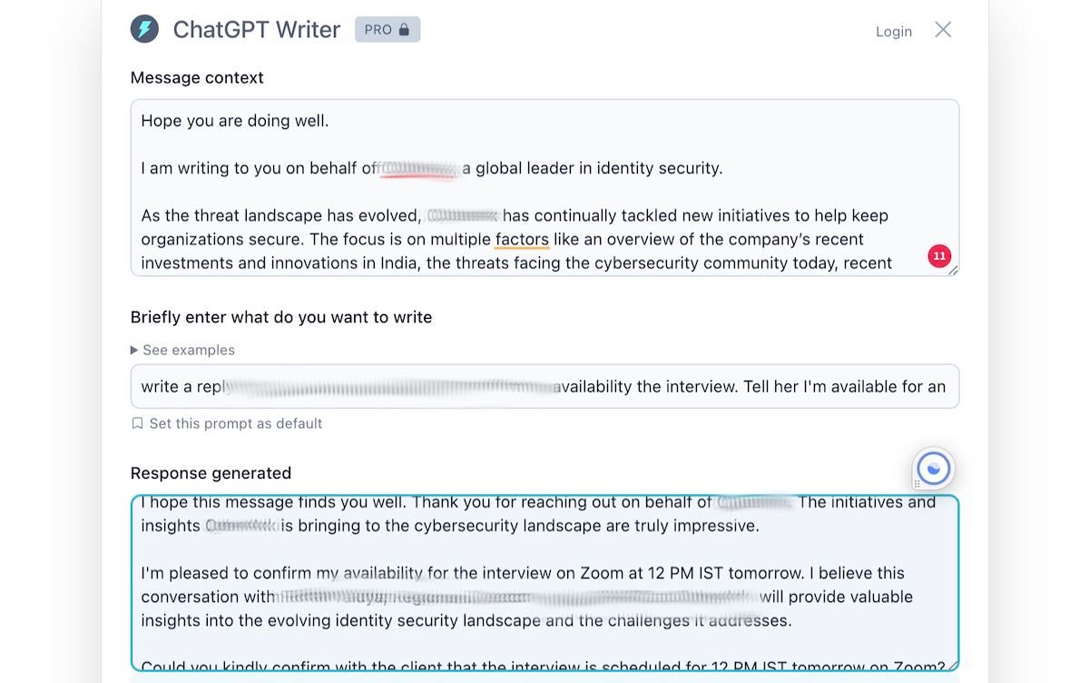 an email reply using chatgpt writer