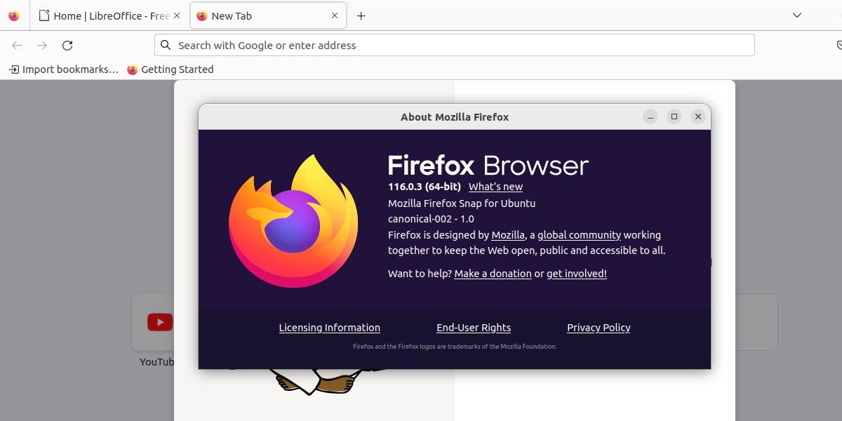 Vérification de Mozilla Firefox sur Ubuntu 22.04.3