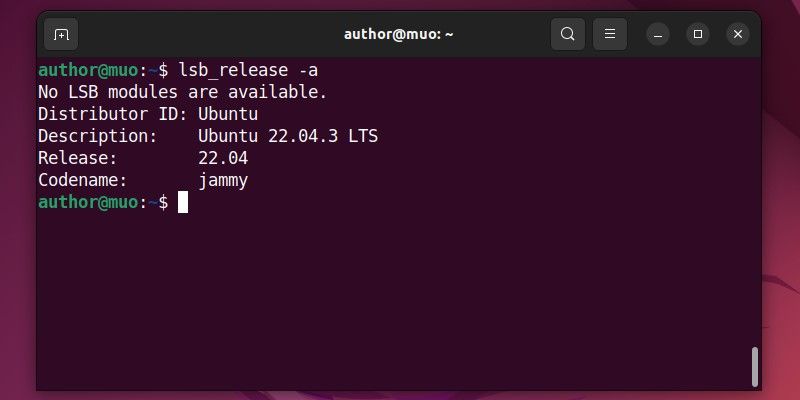 Vérification de la version d'Ubuntu