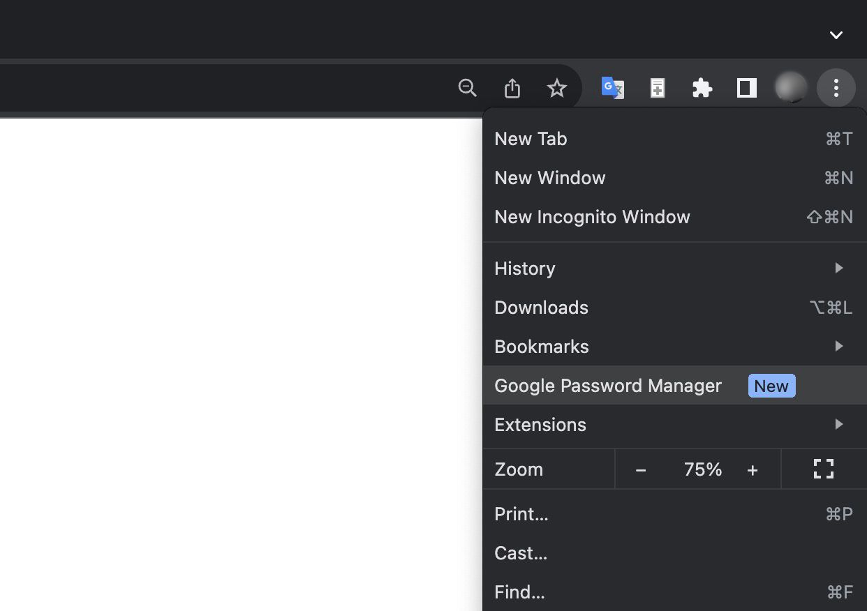 access password manager in chrome