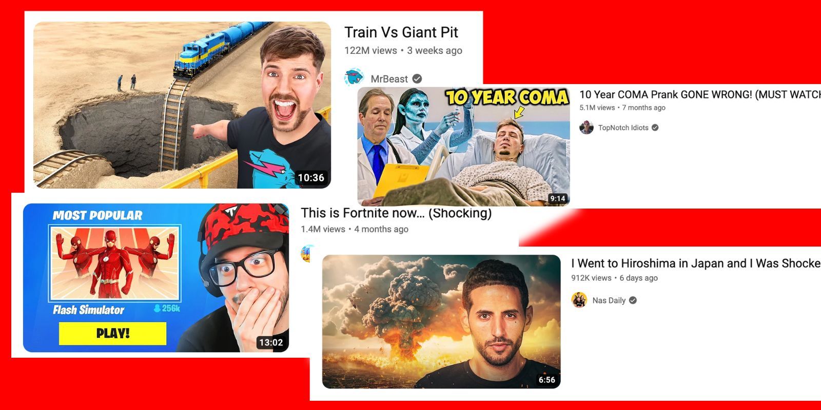 تصاویر بندانگشتی Clickbait در ویدیوهای YouTube