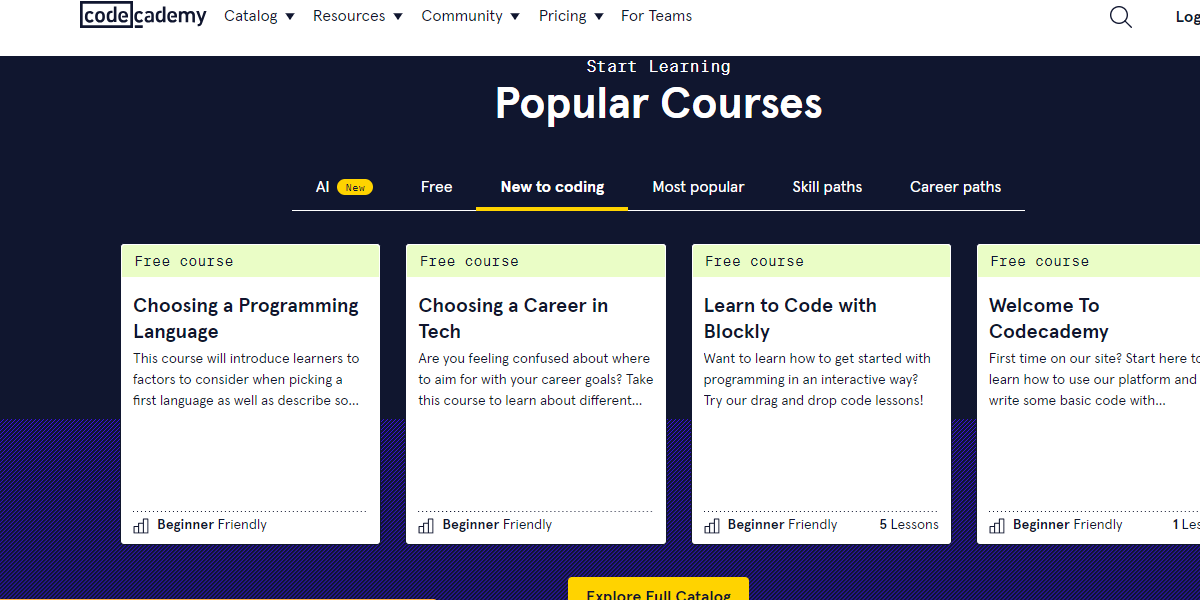 دوره‌های رایگان برای افرادی که تازه کدنویسی می‌کنند توسط Codecademy در دسترس است