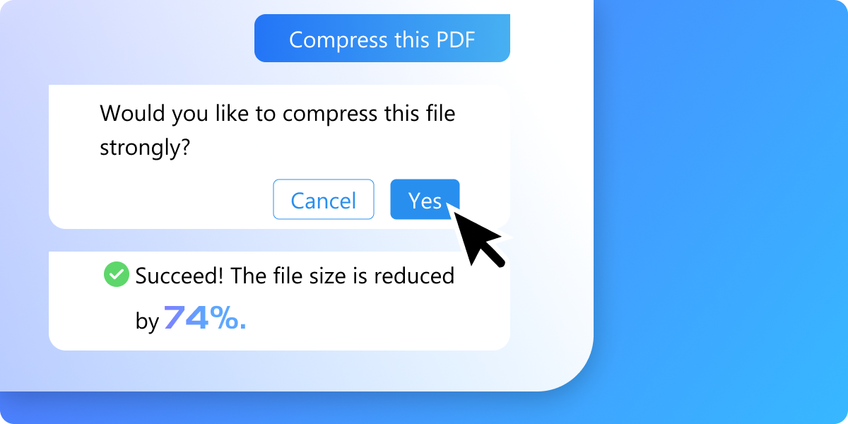 Captura de tela do PDFgear compactando um documento