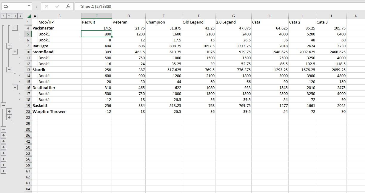 Data gabungan di Excel