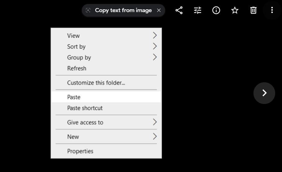 Opsi Salin teks dari gambar Google Lens 