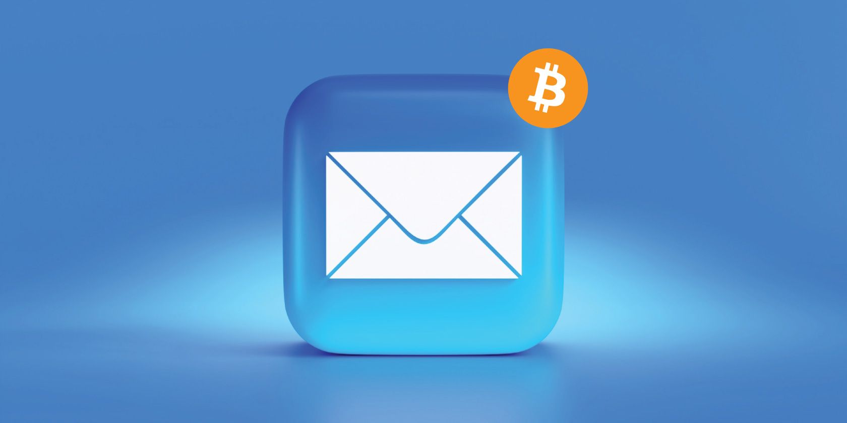Mail Icon in 3D with a Bitcoin Notification Icon
