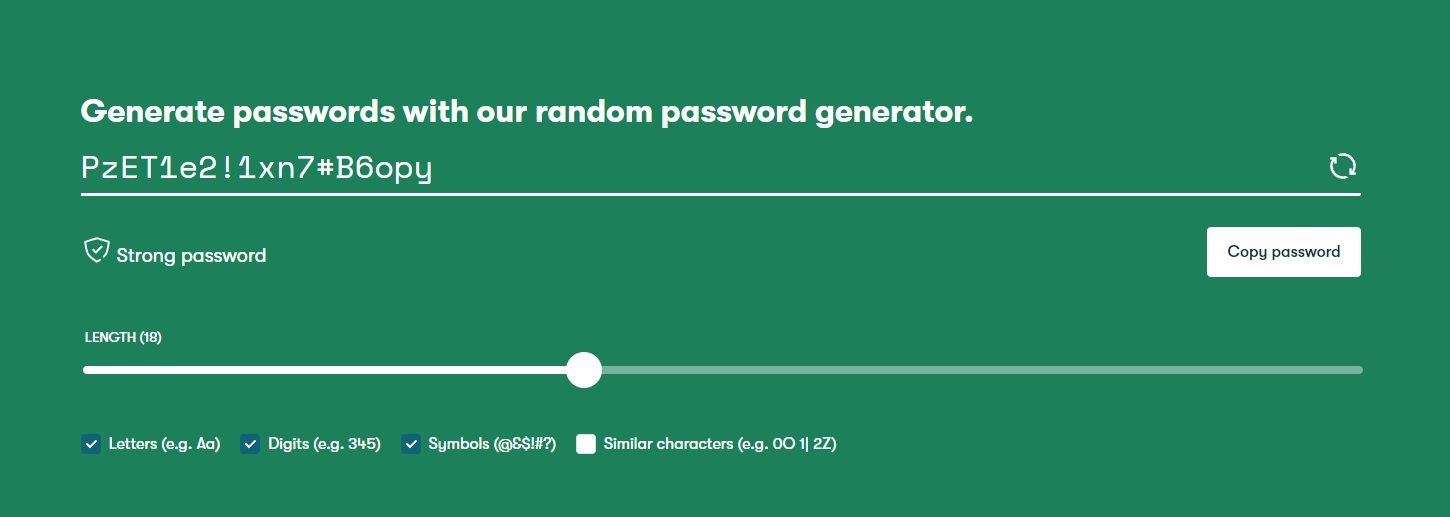 dashlane online password generator tool