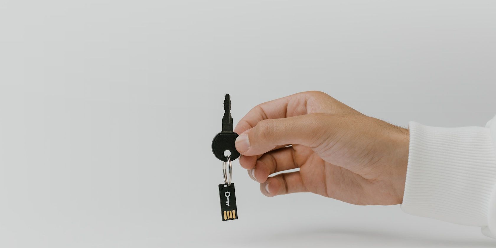 A chip keychain representing digital keys
