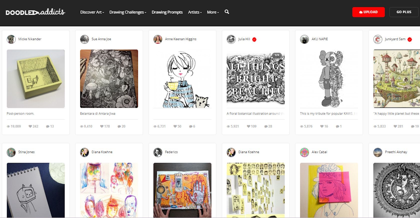 doodle addicts online art sharing platform