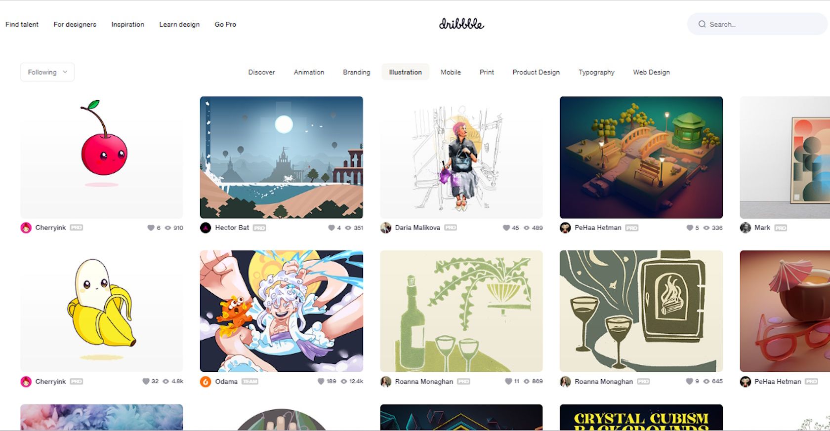 dribbble online art sharing platform