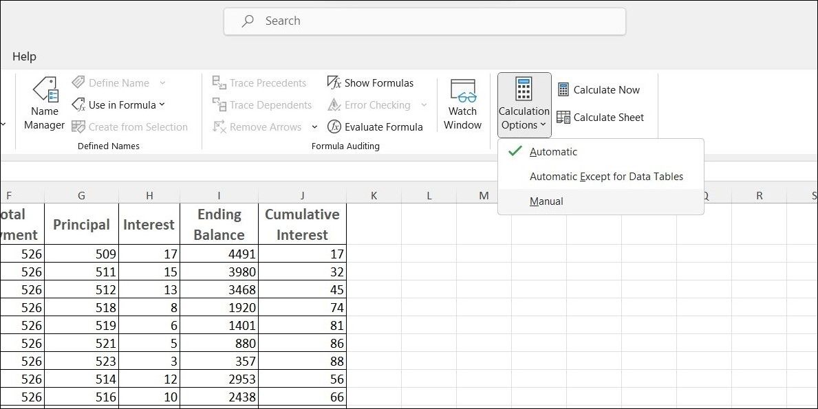 Включить ручной расчет в Excel