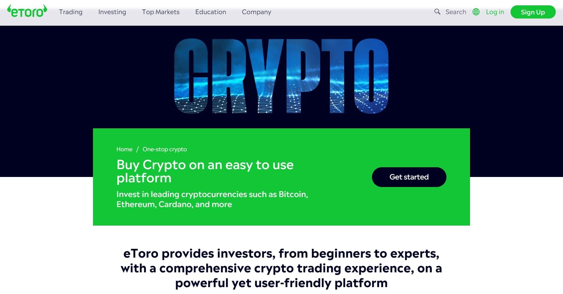 etoro crypto webpage home screenshot
