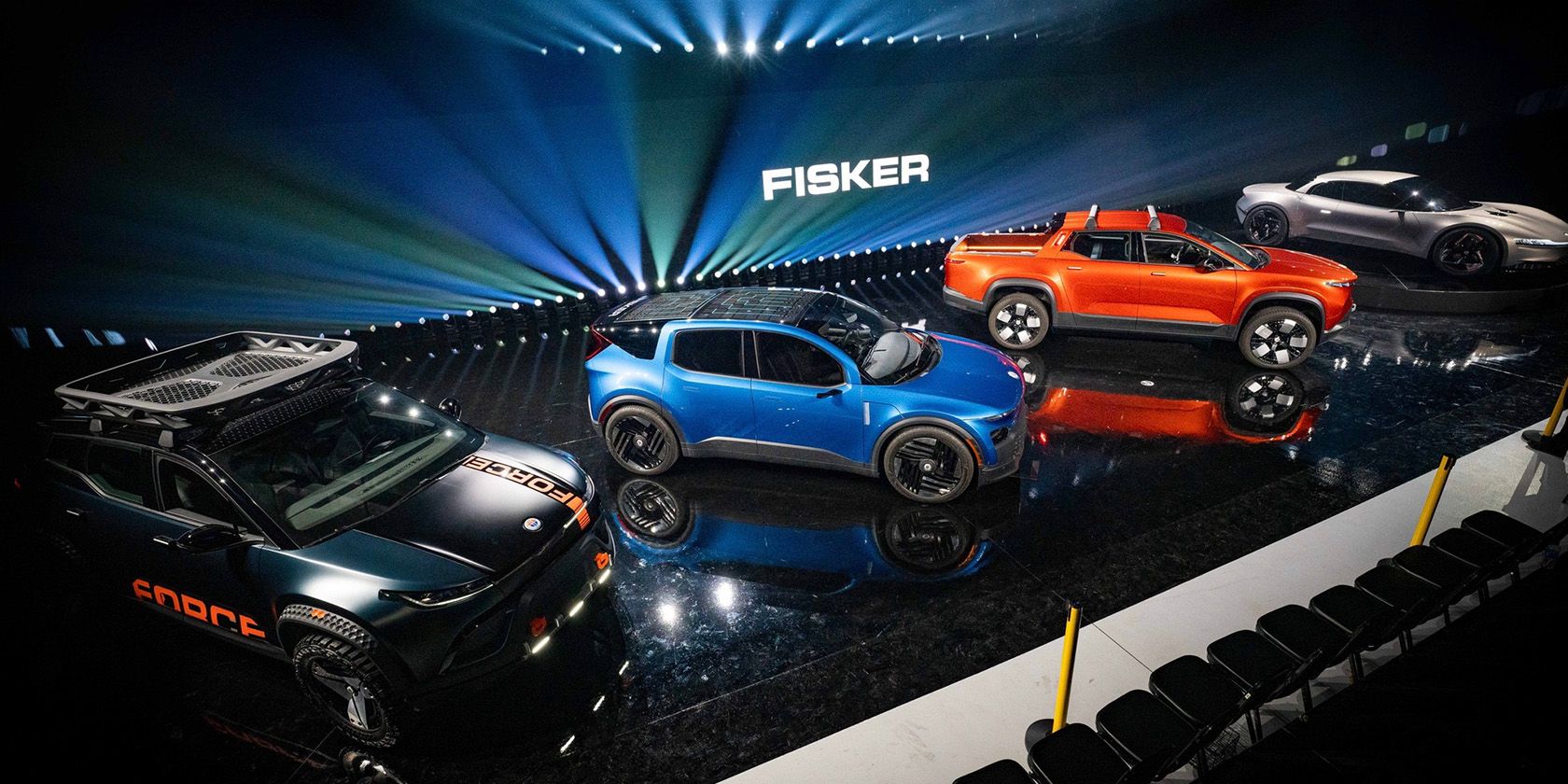 Le pick-up électrique Alaska à côté des autres modèles Fisker