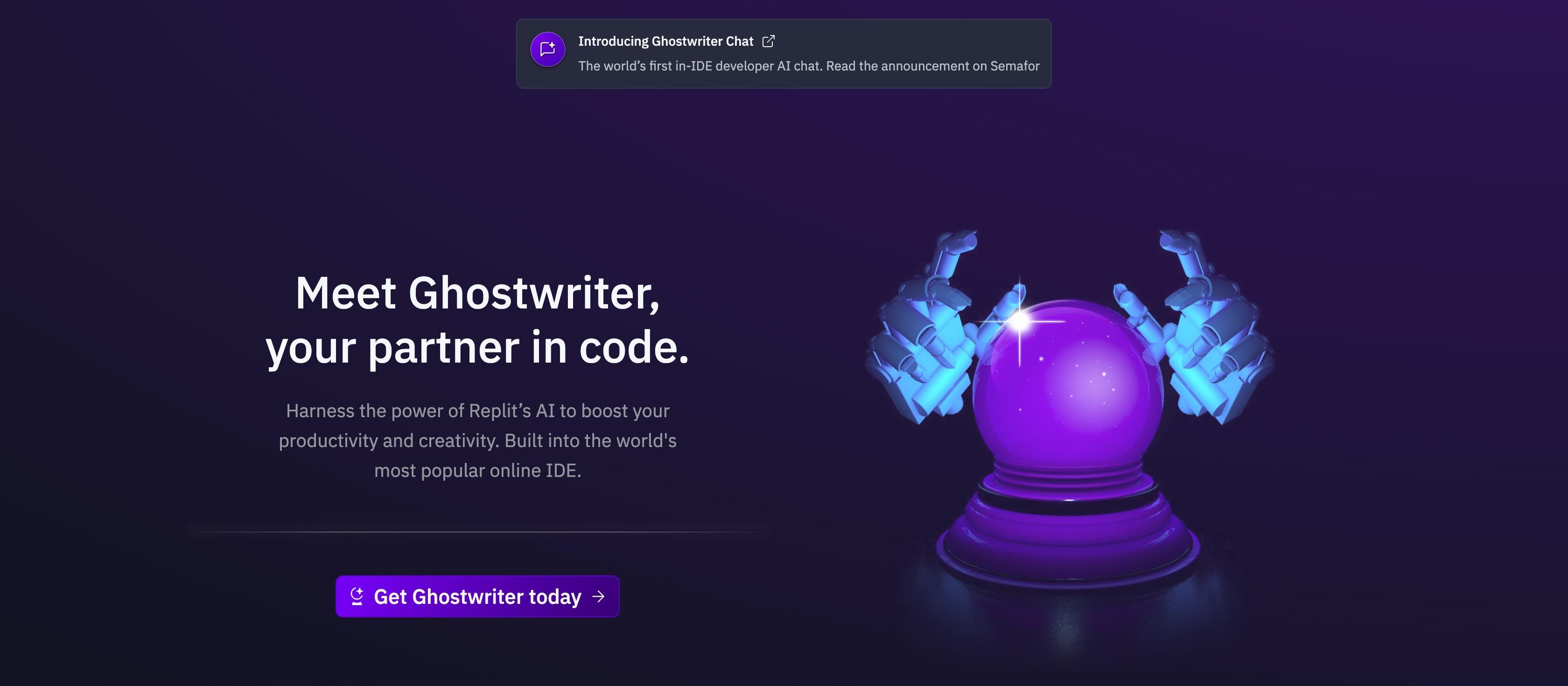 Ghostwriter Homepage Screenshot