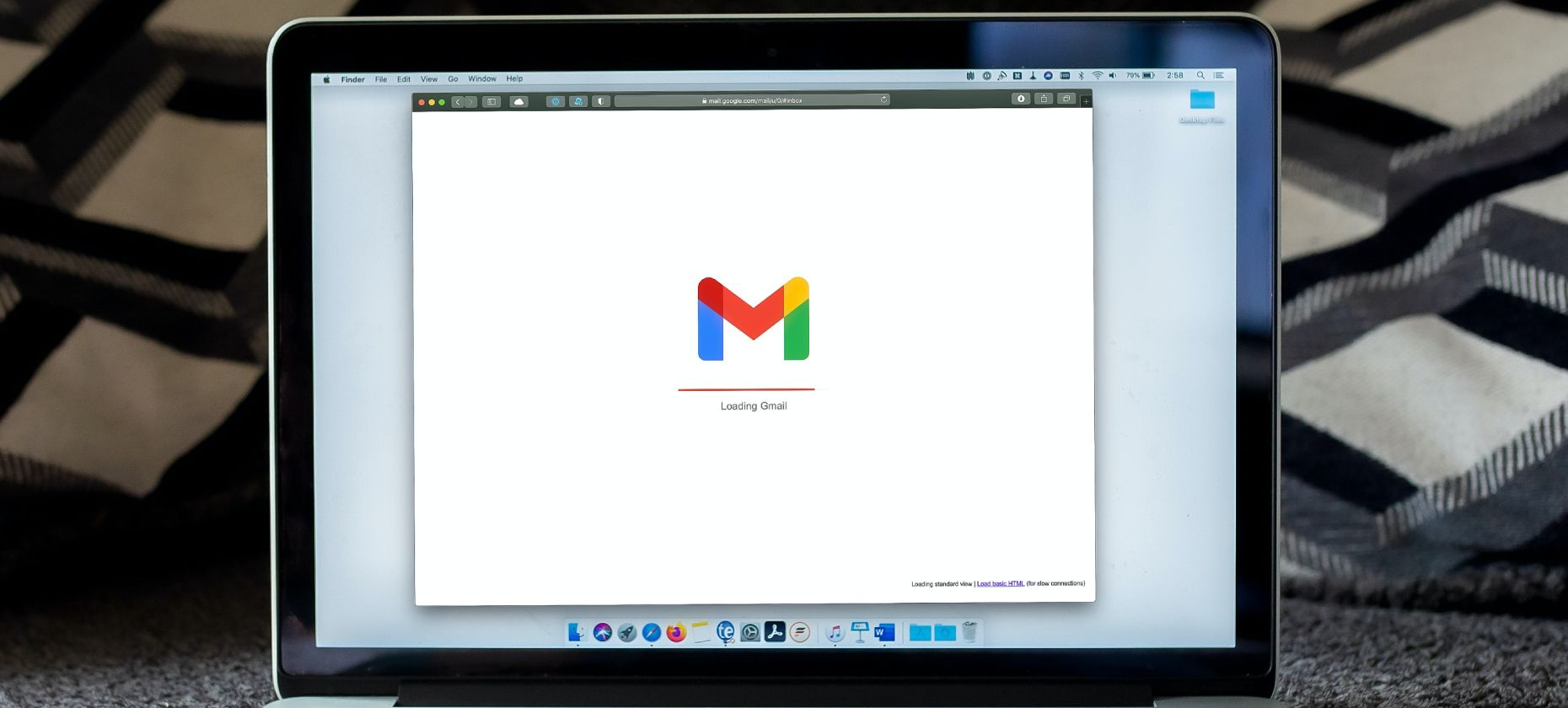 Gmail loading on a laptop