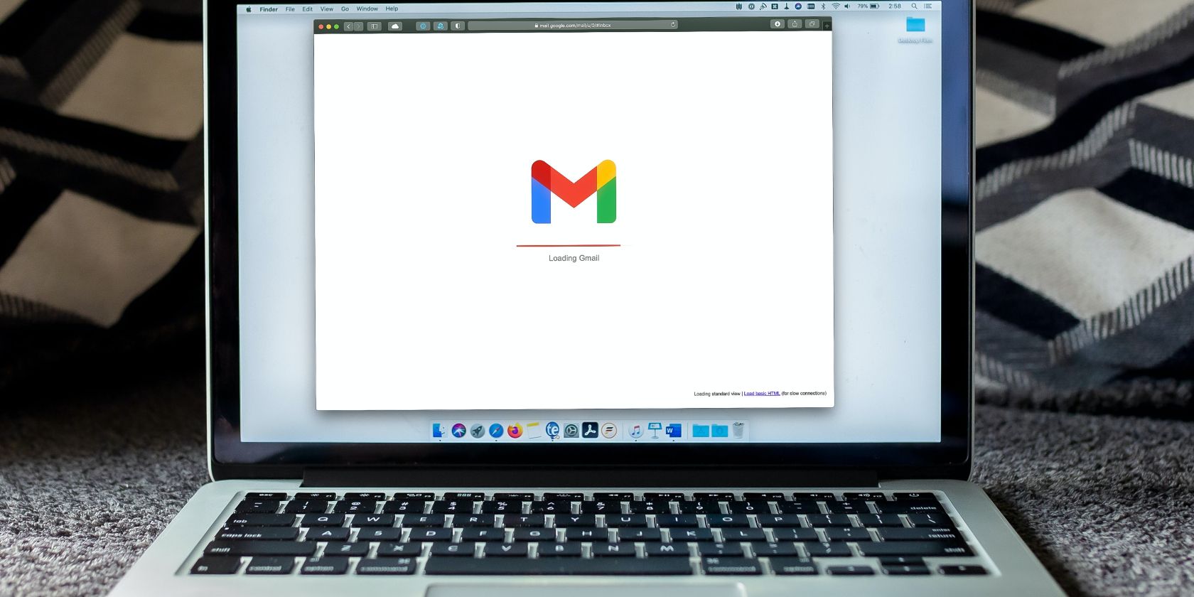 Gmail opening on Safari on a MacBook