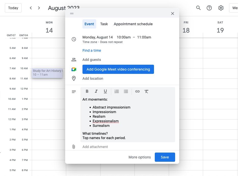 How to Time Block Your Study Sessions in Google Calendar