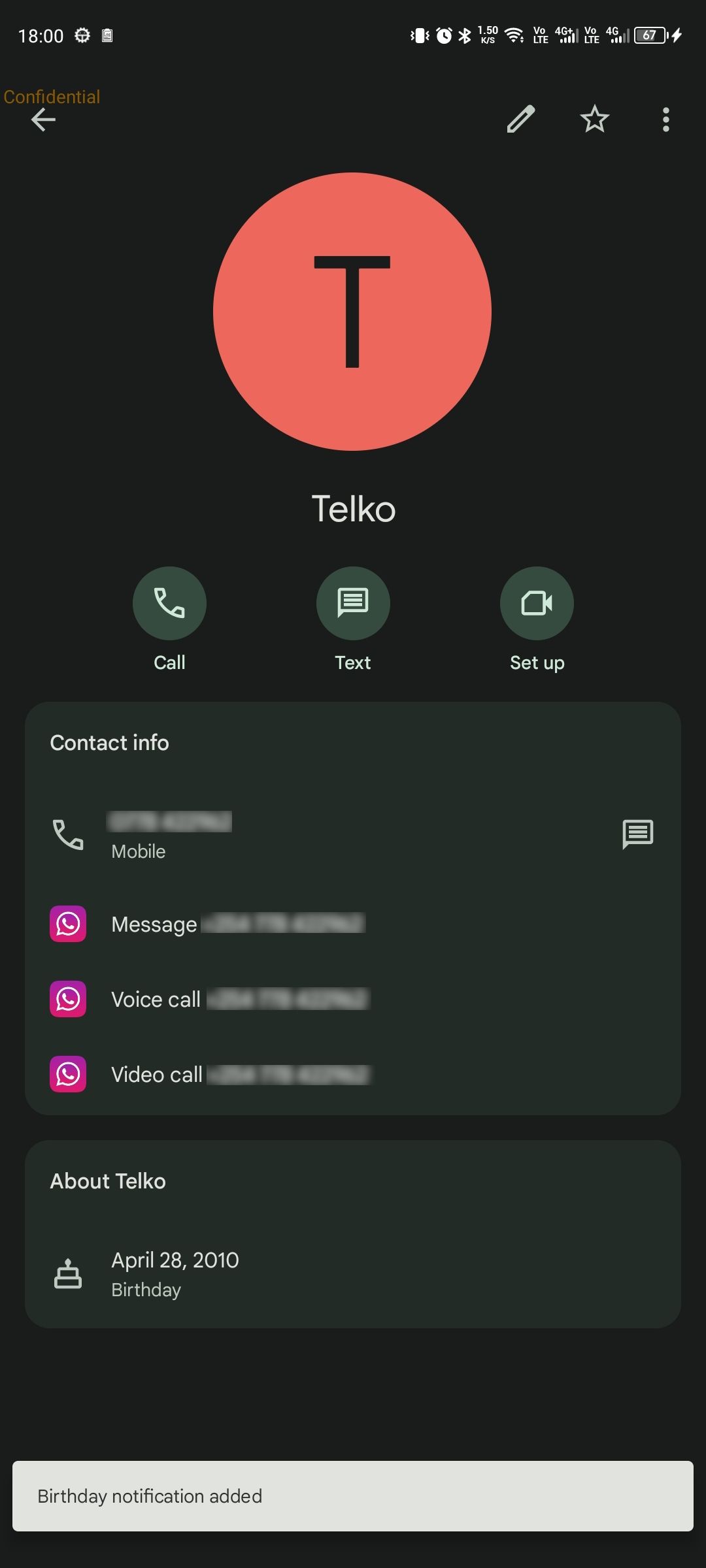برنامه Google Contacts با یک پیام اعلان تولد اضافه شده است