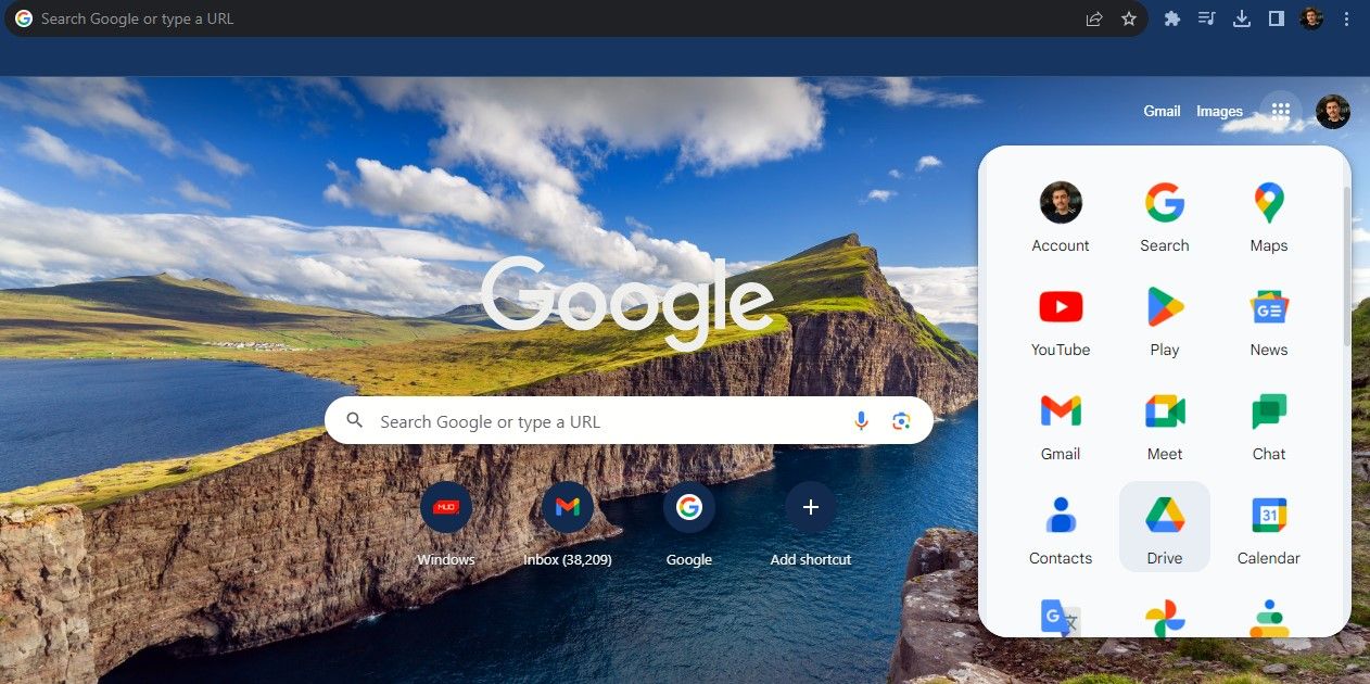 منوی Google Apps در Google Chrome باز می شود