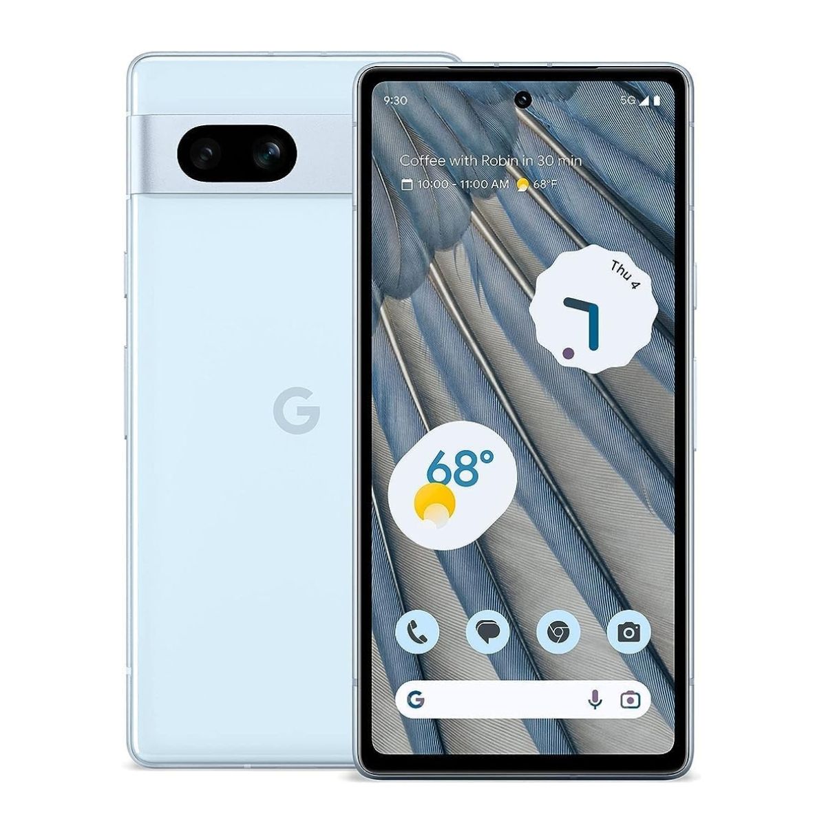 Image montrant l'écran et le dos du Google Pixel 7a