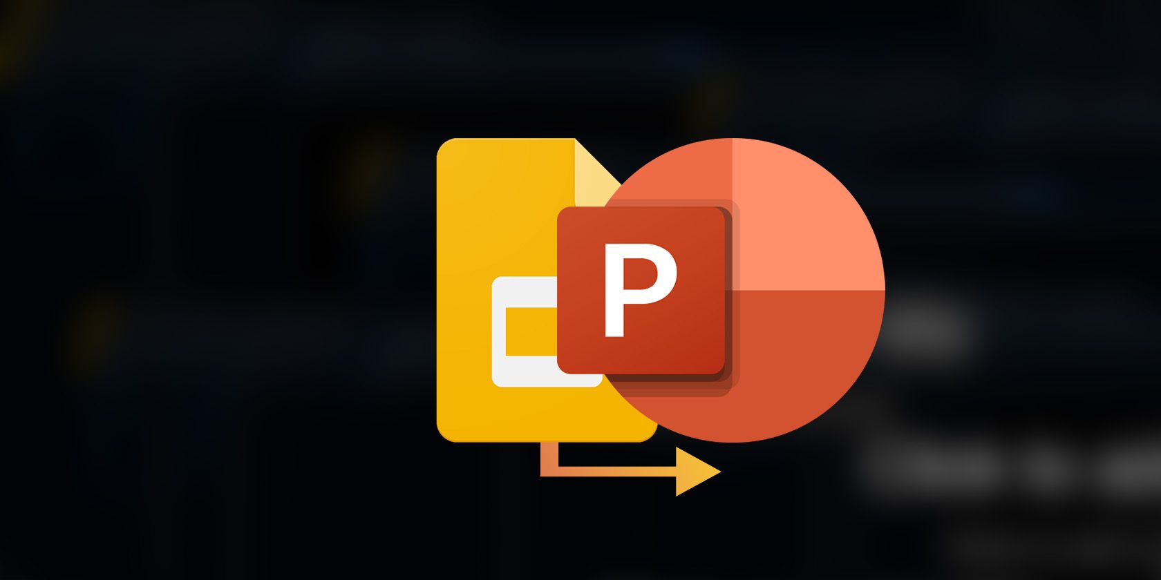Google Slides and PowerPoint logos with an arrow between them