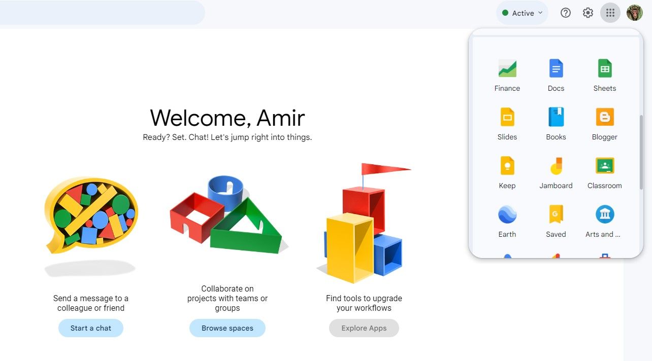 Google Workspace apps in Google Chat