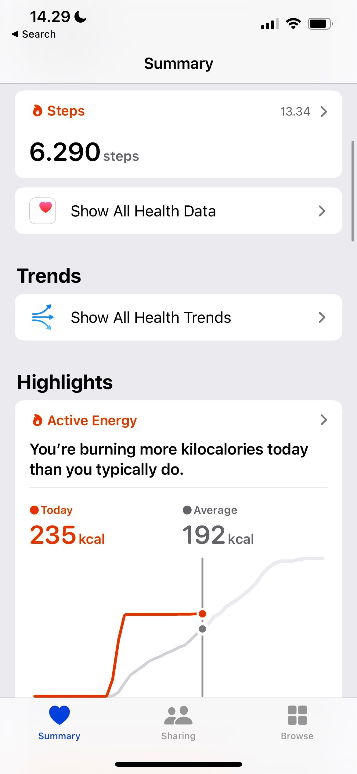 Health App iPhone Interface