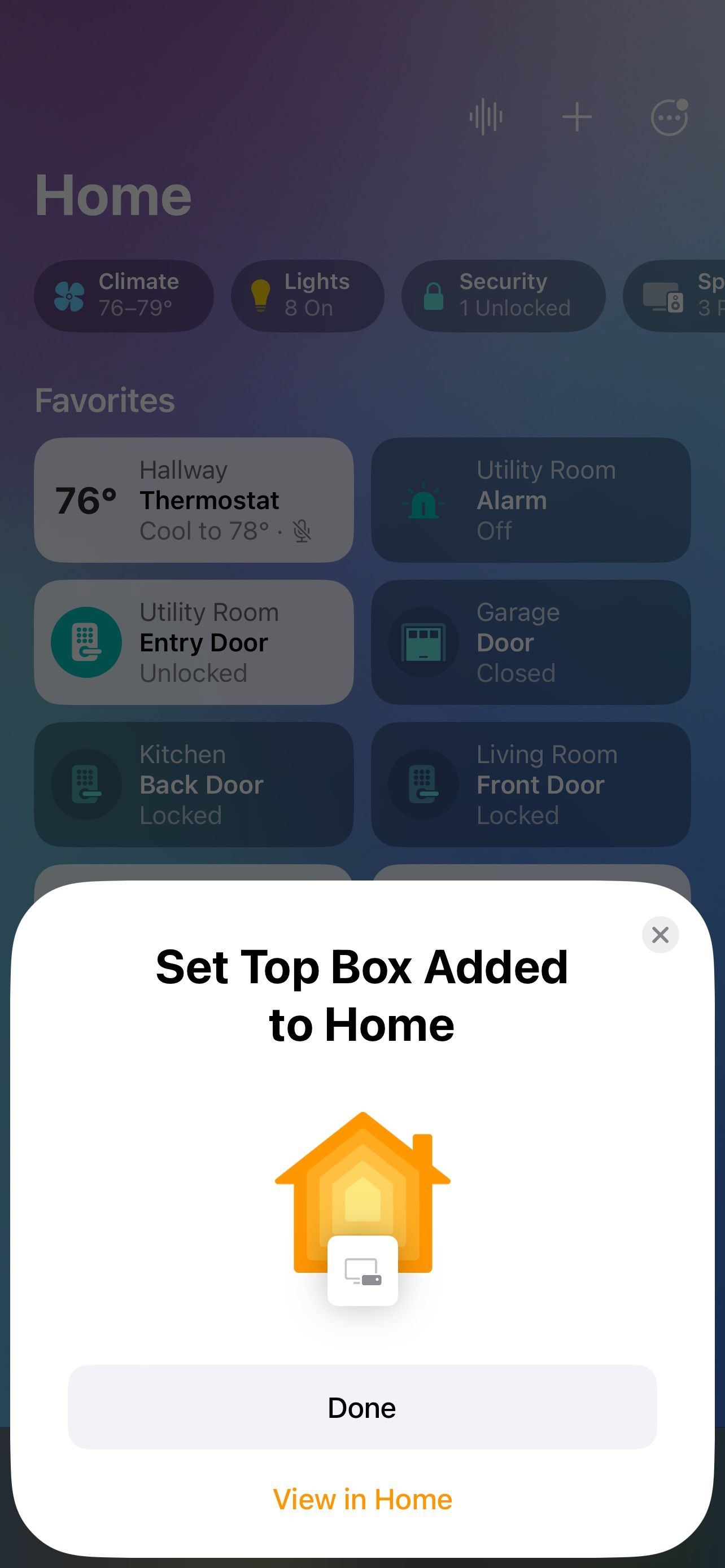 Home App iOS 16 Add Set Top Box Complete