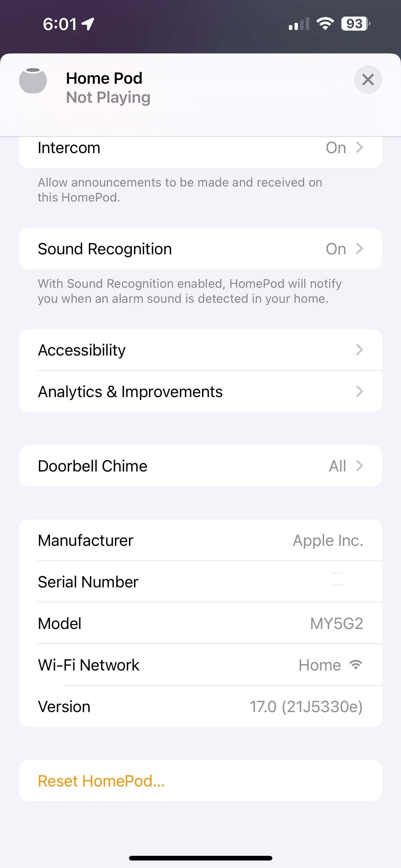 تنظیمات HomePod در iOS 16 Home App