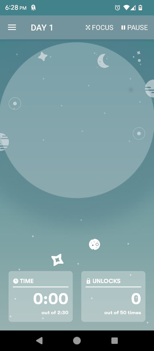Home page of the SPACE app
