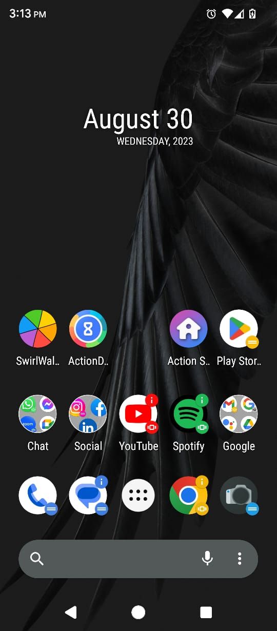 Home screen of Action Launcher Pixel Edition