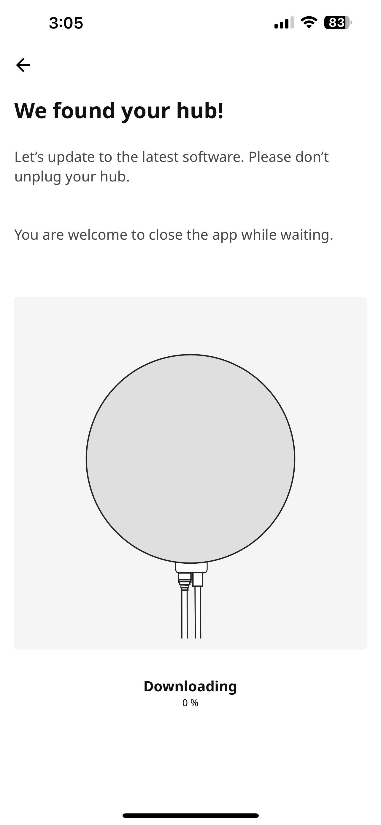 IKEA Home Smart App iOS Setup Found Hub Screen