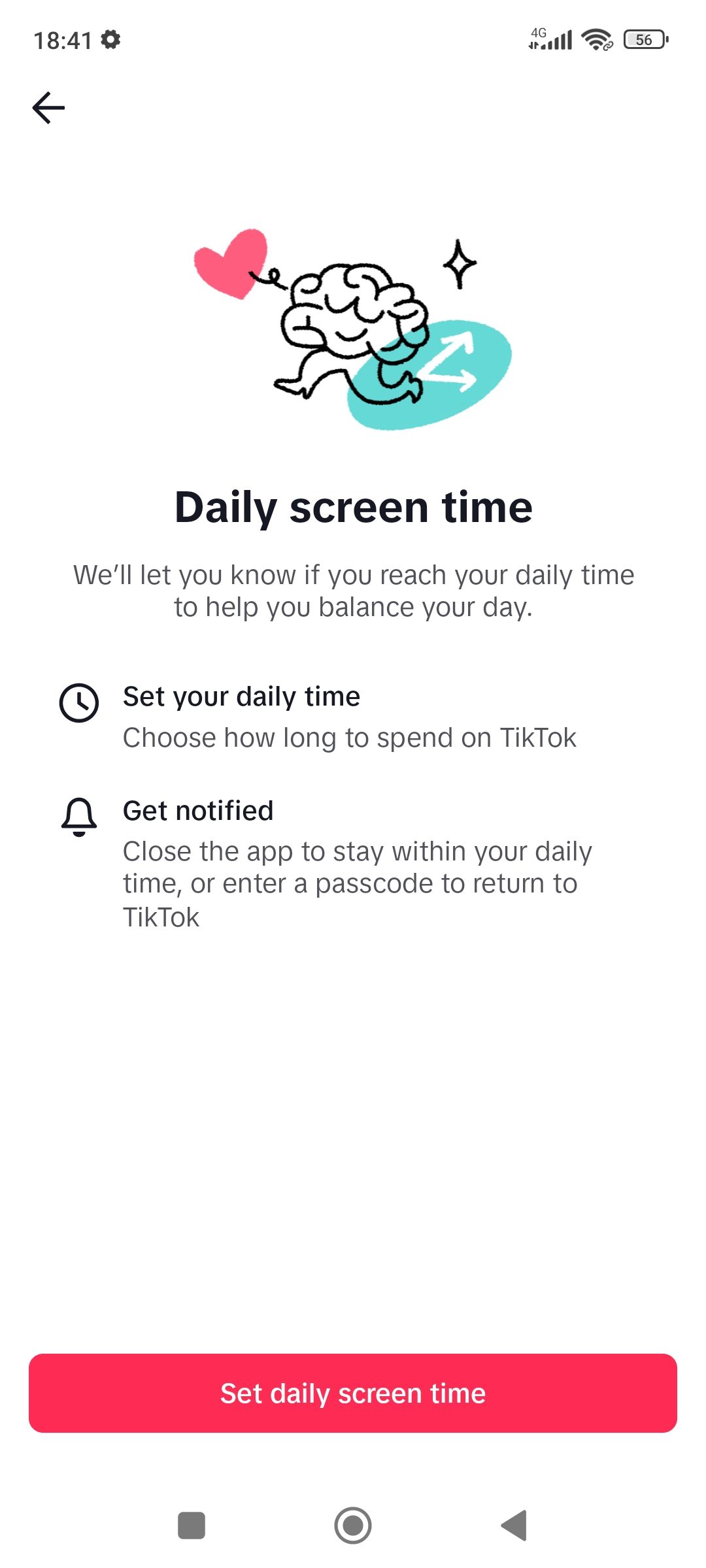 تصویر نحوه تنظیم ساعت صفحه نمایش روزانه در TikTok