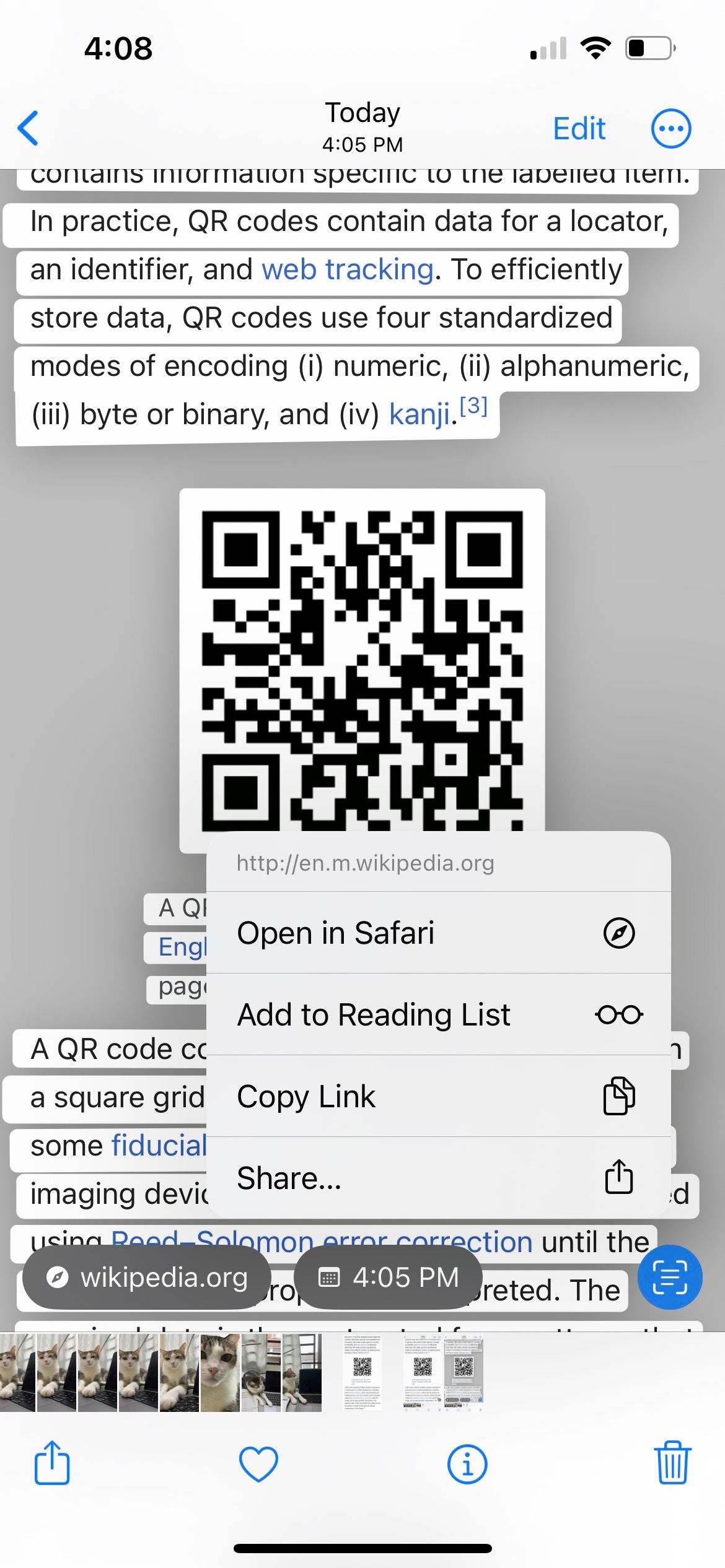 iphone live text detecting qr code 