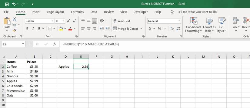 How to Use the INDIRECT Function in Excel