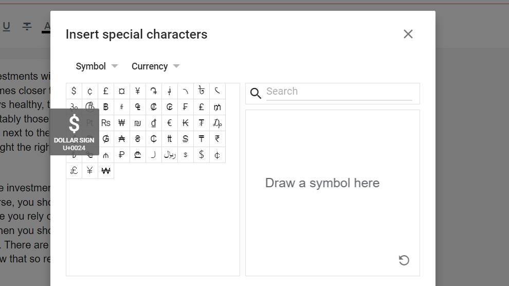 ابزار Insert special characters