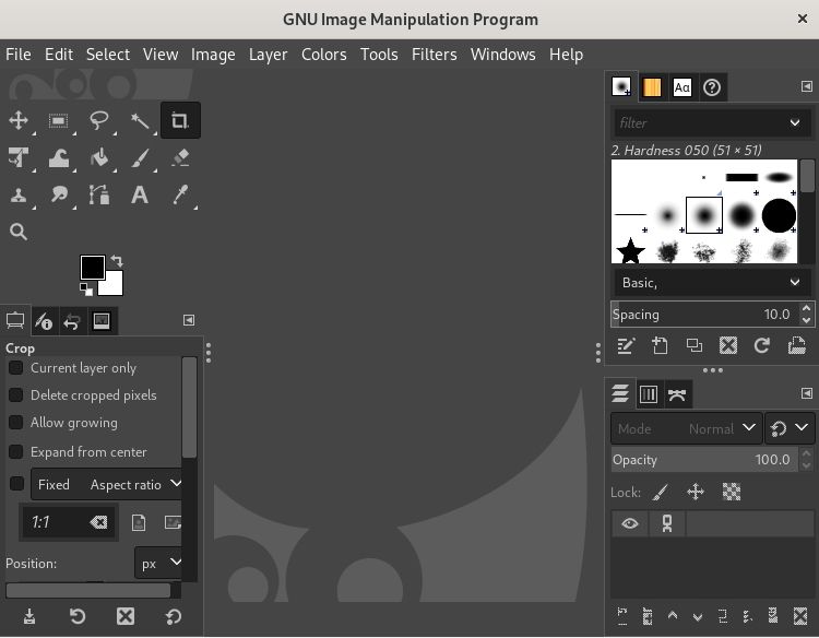 Launched GIMP on Debian