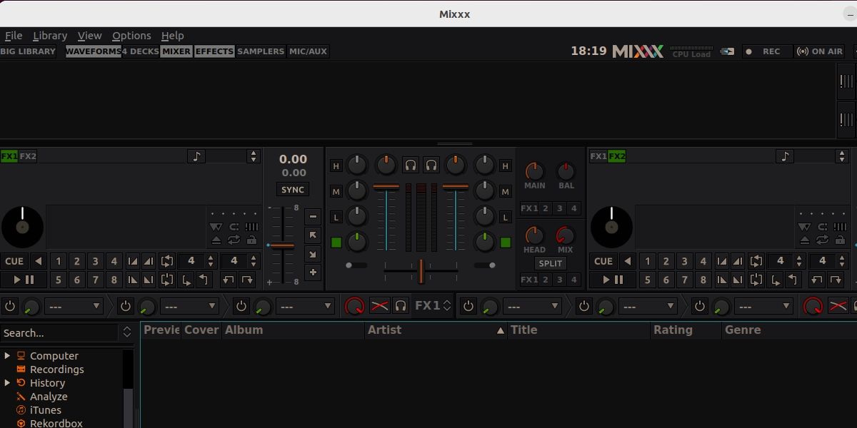 برنامه Mixxx را در لینوکس راه اندازی کرد