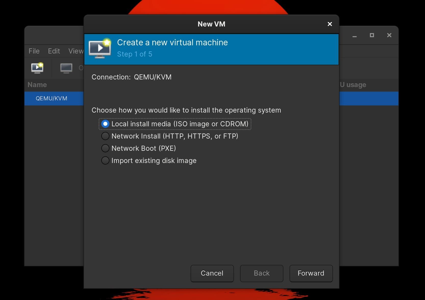 local media install kvm linux